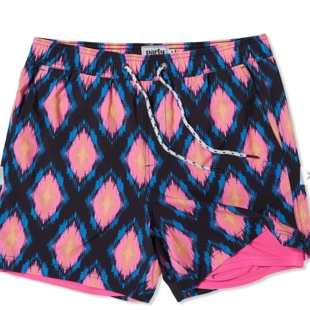 Party Pants Men’s Swim Trunks Size M Swingers Club Shorts Lined Beach Pool